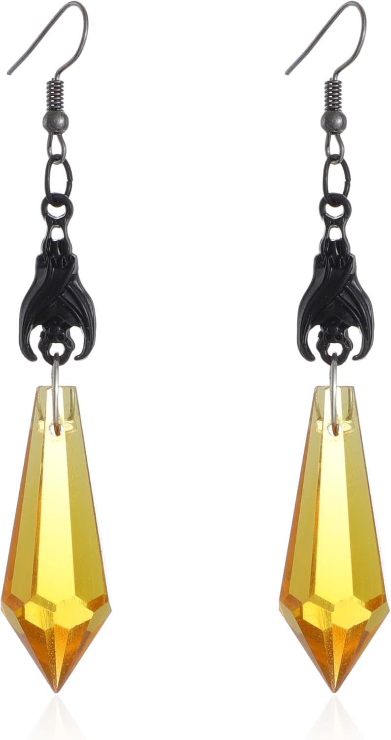 CSIYANJRY99 Goth Bat Crystal Earrings Vampire Accessories for Women Halloween Earring Gothic Jewelry Dangle Earrings Witch Victorian Vintage Dress Costume - Image 1